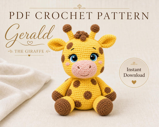 Chubby Giraffe Crochet Pattern | Beginner Amigurumi Plush Tutorial (PDF Download)