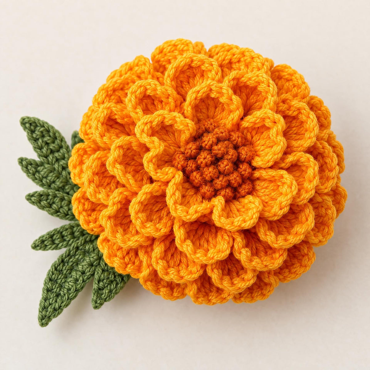 Crochet Marigold Flower Pattern: Dimensional Layered Petal Design (PDF)