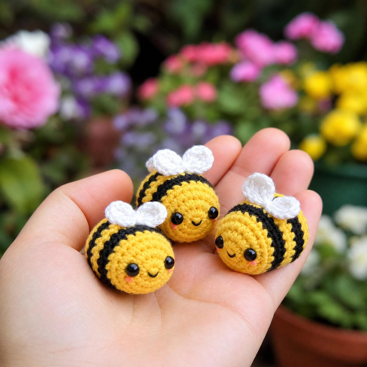 Mini Bee Crochet Pattern | Beginner Friendly Amigurumi PDF (Digital Download)