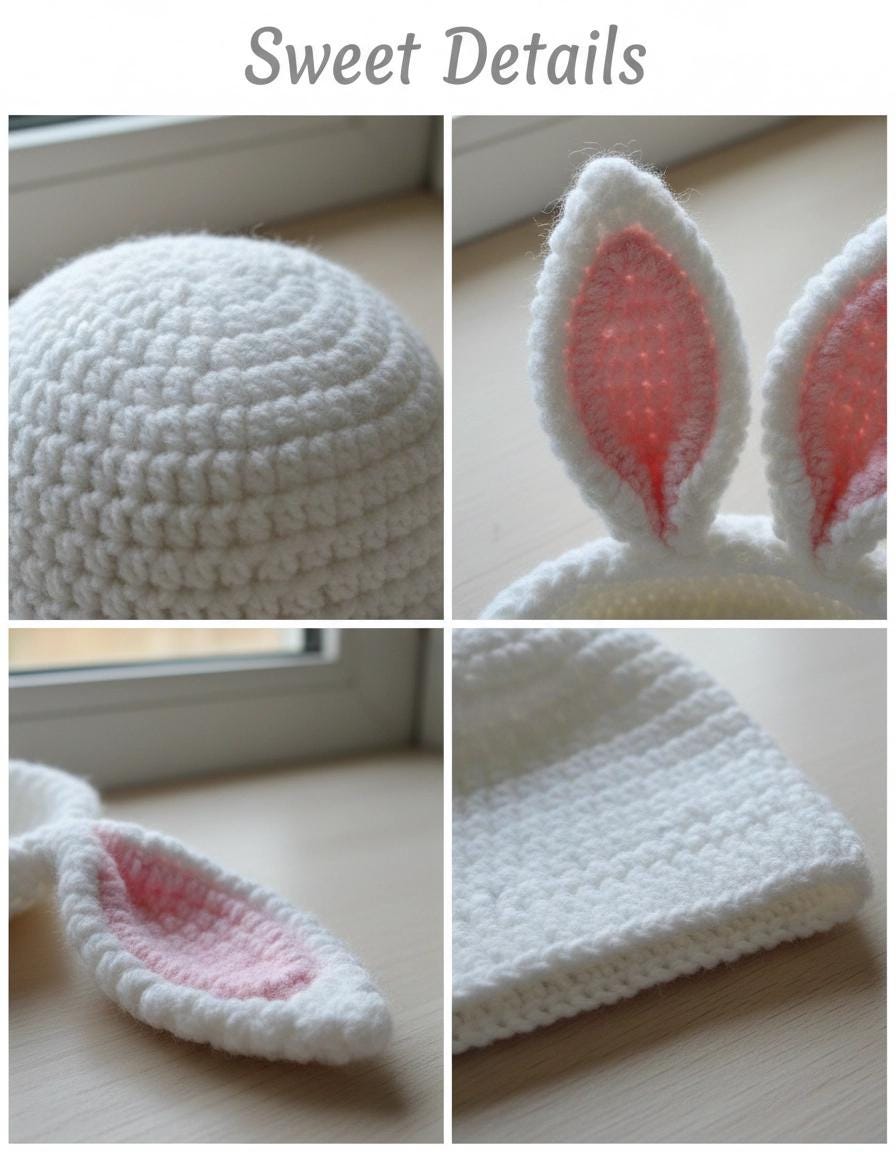 Floppy Bunny Ears Crochet Hat Pattern | Beginner Friendly Baby Photo Prop (PDF Download)