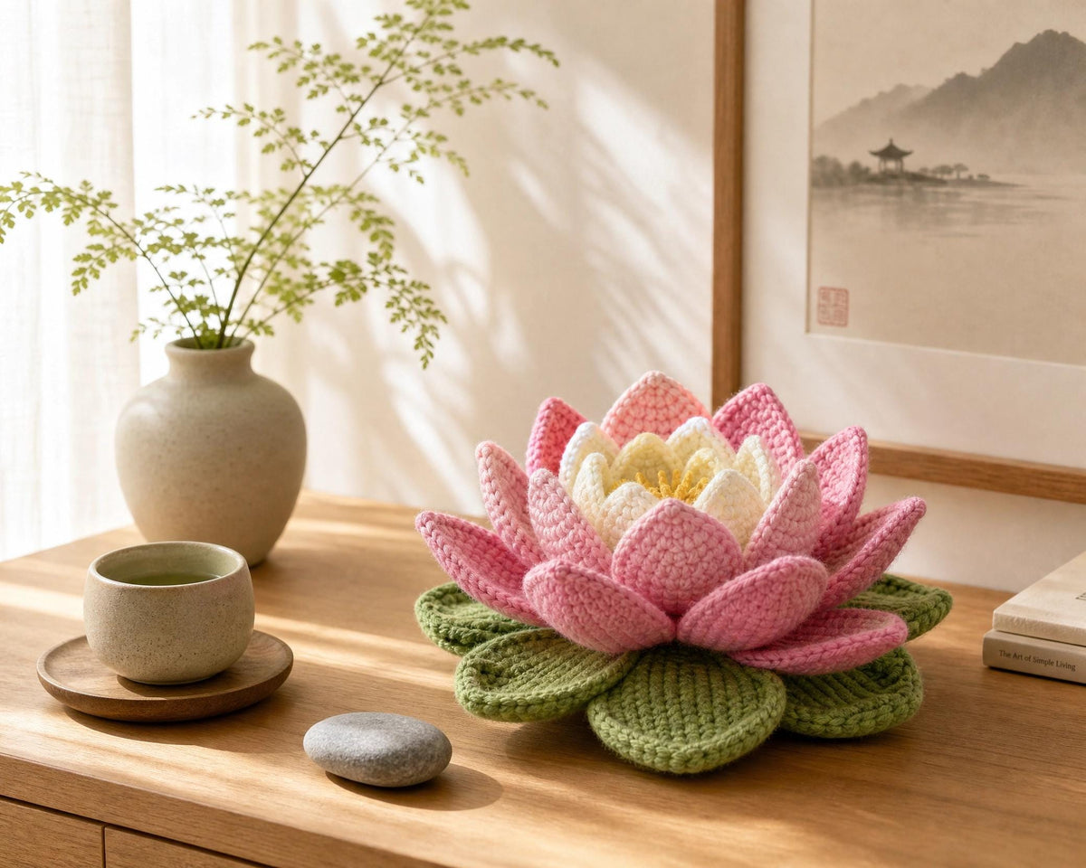 3D Crochet Lotus Flower Pattern | Intermediate Zen Home Decor (Digital Download)