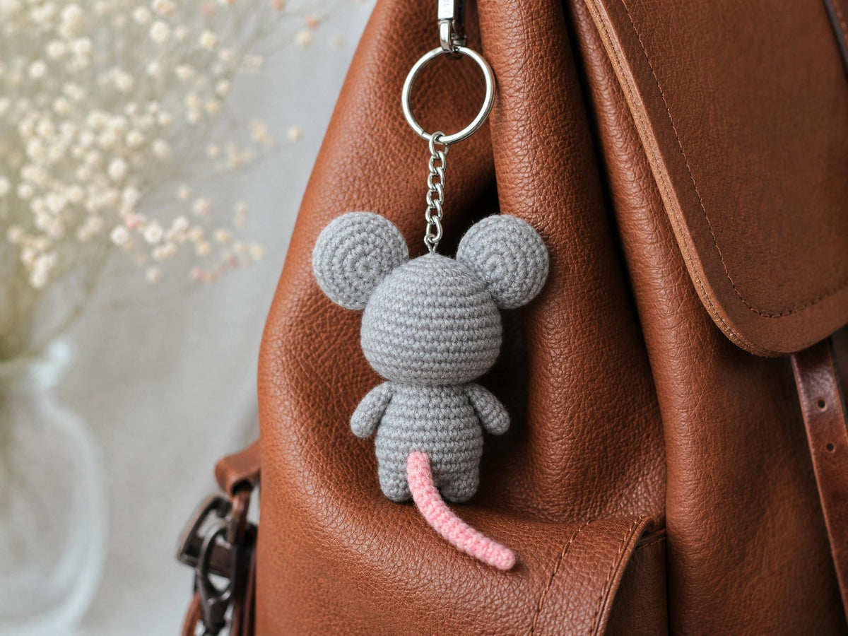 Crochet Mouse Keychain Pattern | Amigurumi Tiny Mouse PDF (Instant Download)