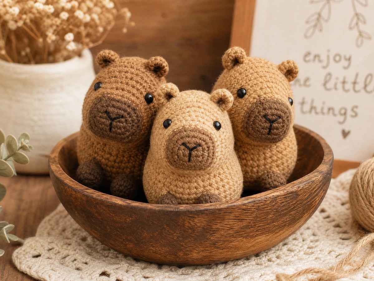 Pocket Capybara Crochet Pattern | No-Sew Amigurumi PDF | Beginner-Friendly Plushie Toy Animal | Instant Download