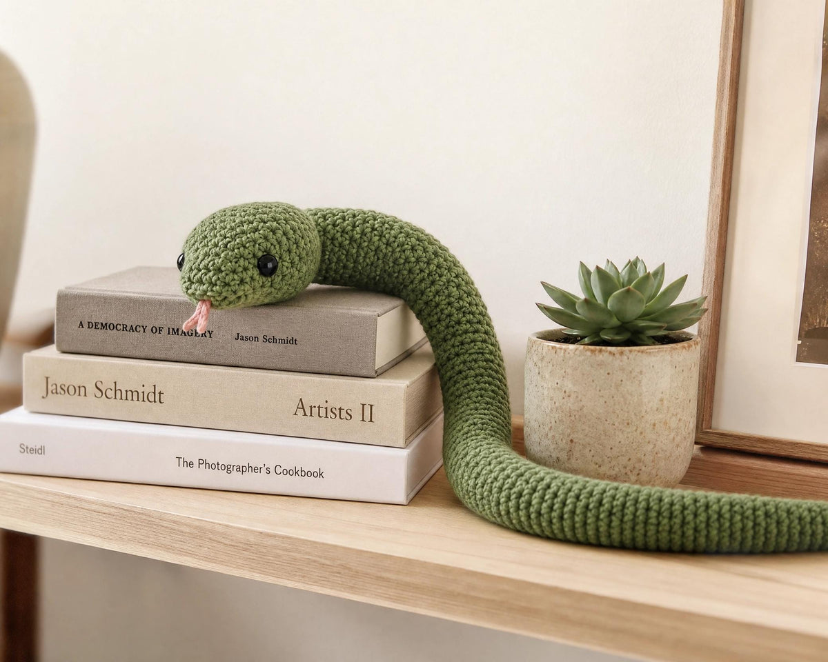 Easy Crochet Snake Pattern PDF - Amigurumi Beginner Friendly Animal Plushie Toy Digital Download