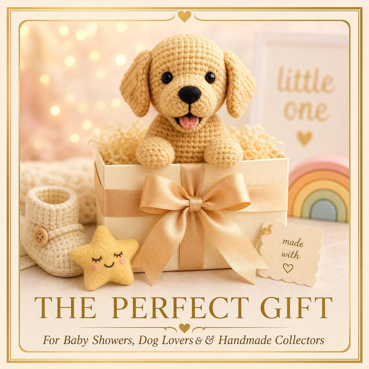 Golden Retriever Puppy Amigurumi Crochet Pattern | Beginner Friendly (PDF Download)