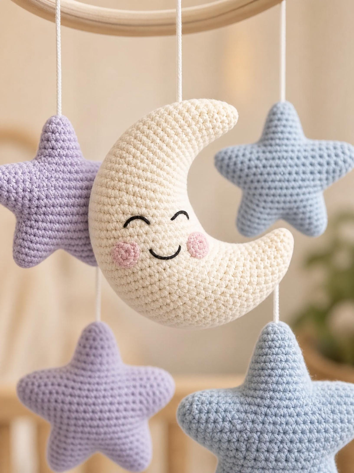 Celestial Crochet Mobile Pattern, Moon Star Cloud Nursery Decor (PDF Download)