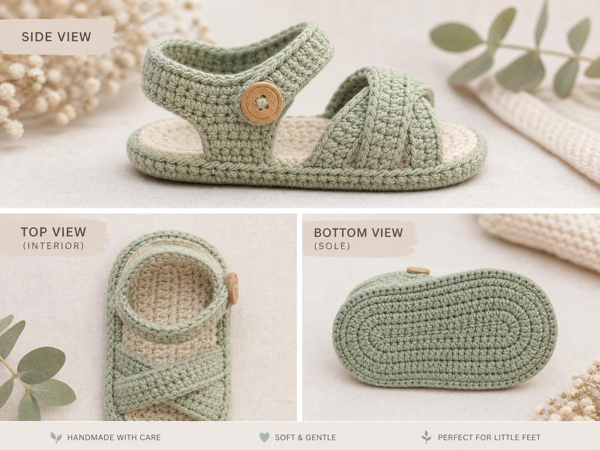Track Star Sport Sandals Crochet Pattern | Baby Shoes PDF (Intermediate Skill)