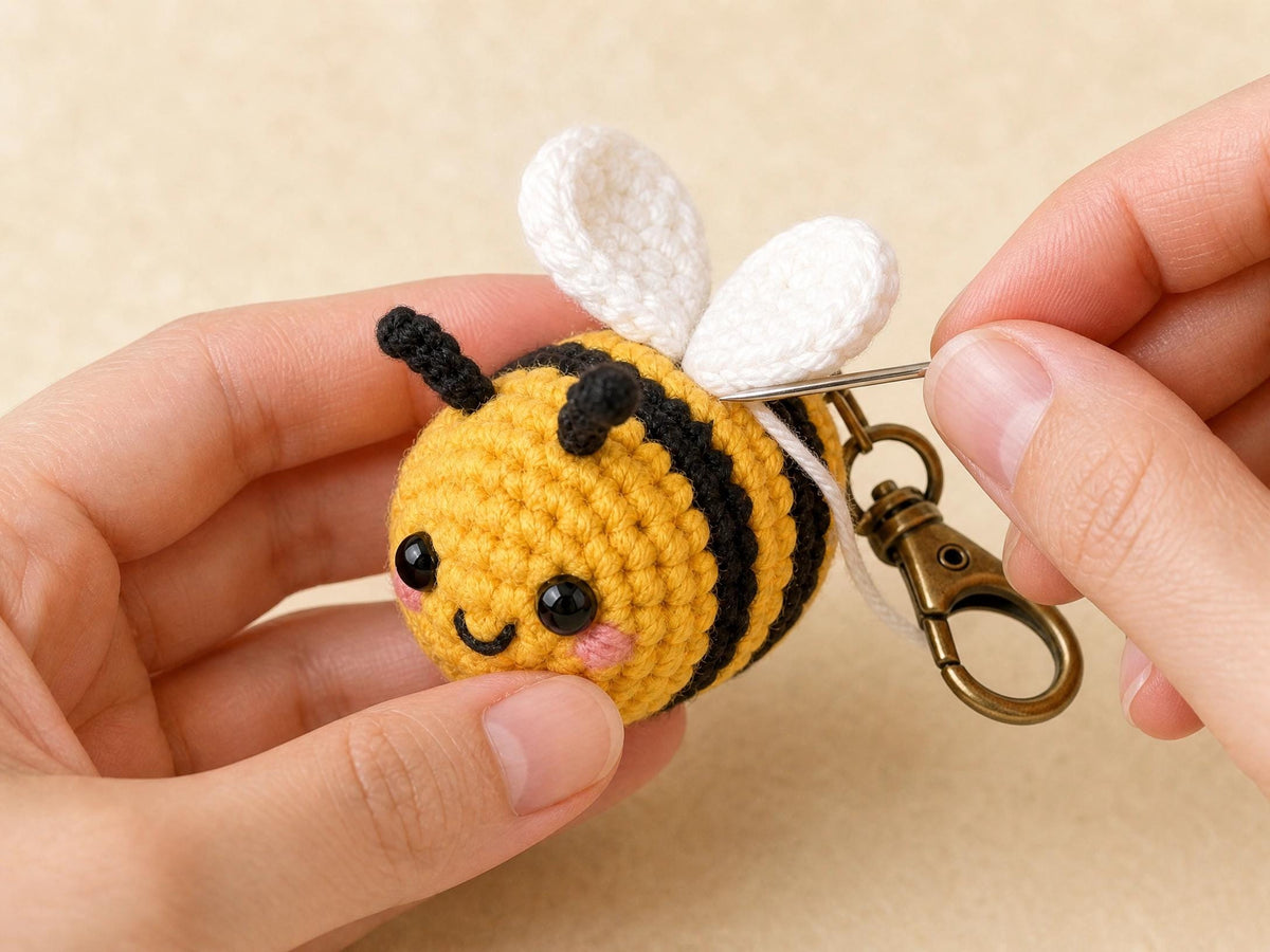 Honeybee Keychain Crochet Pattern: Beginner Amigurumi PDF Guide