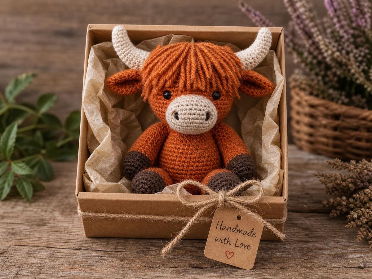 Highland Cow Crochet Pattern | Amigurumi Farm Animal PDF (Instant Download)