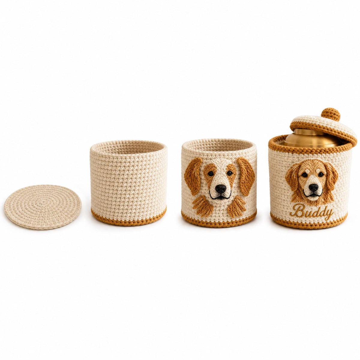 Custom Pet Portrait Urn Cover Crochet Pattern | Yarn Painting Keepsake (PDF Download)