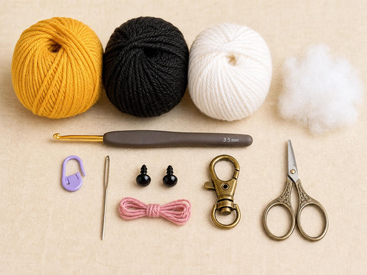 Honeybee Keychain Crochet Pattern: Beginner Amigurumi PDF Guide