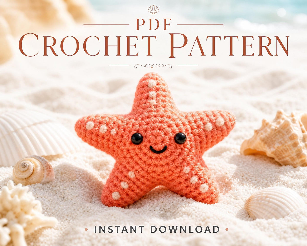 Starfish Crochet Pattern Amigurumi PDF, Ocean Nursery Decor, Beginner Friendly Sea Creature, Instant Download