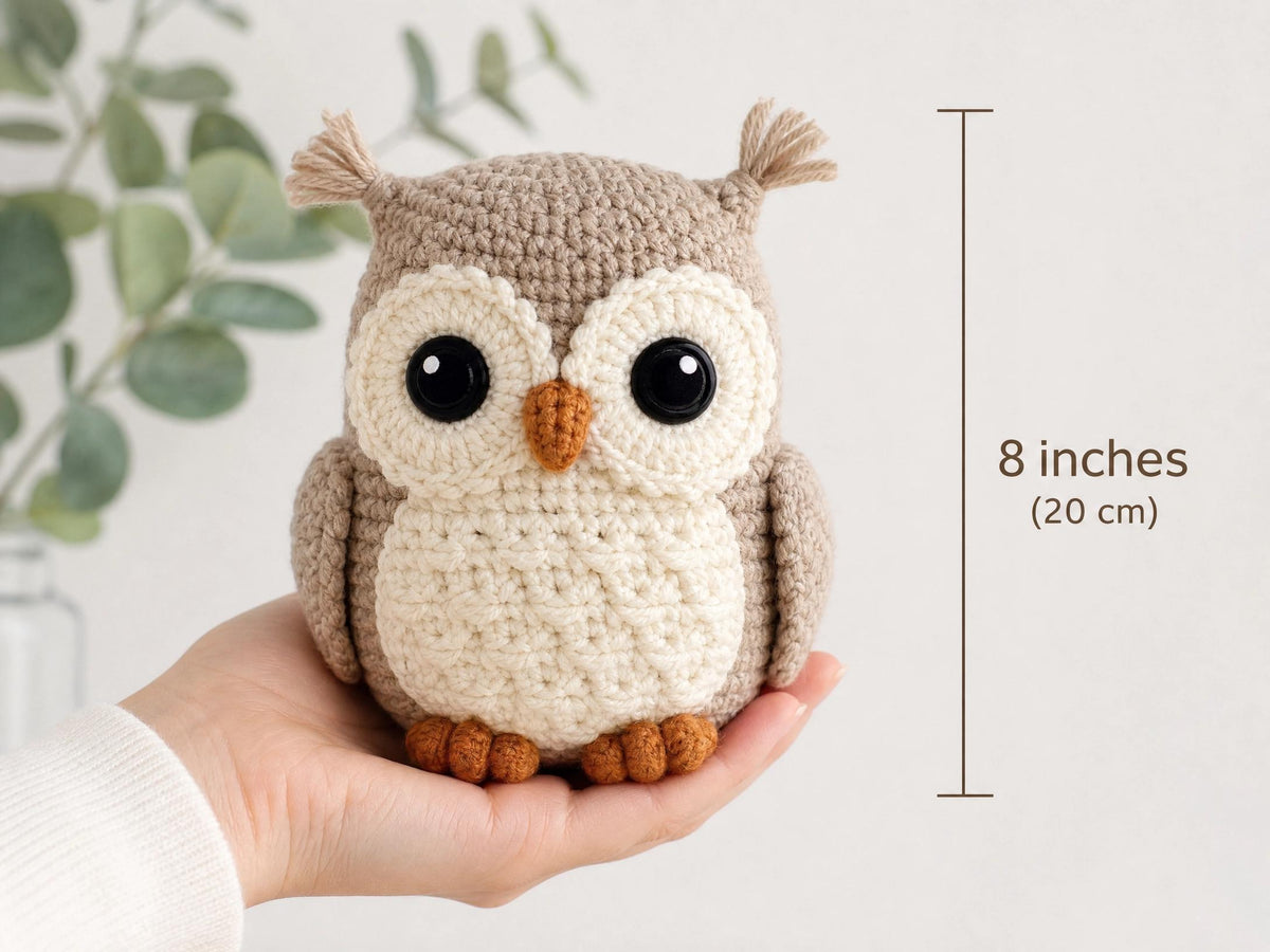 Oliver Owl Amigurumi Crochet Pattern | Woodland Nursery Stuffed Animal (PDF Download)