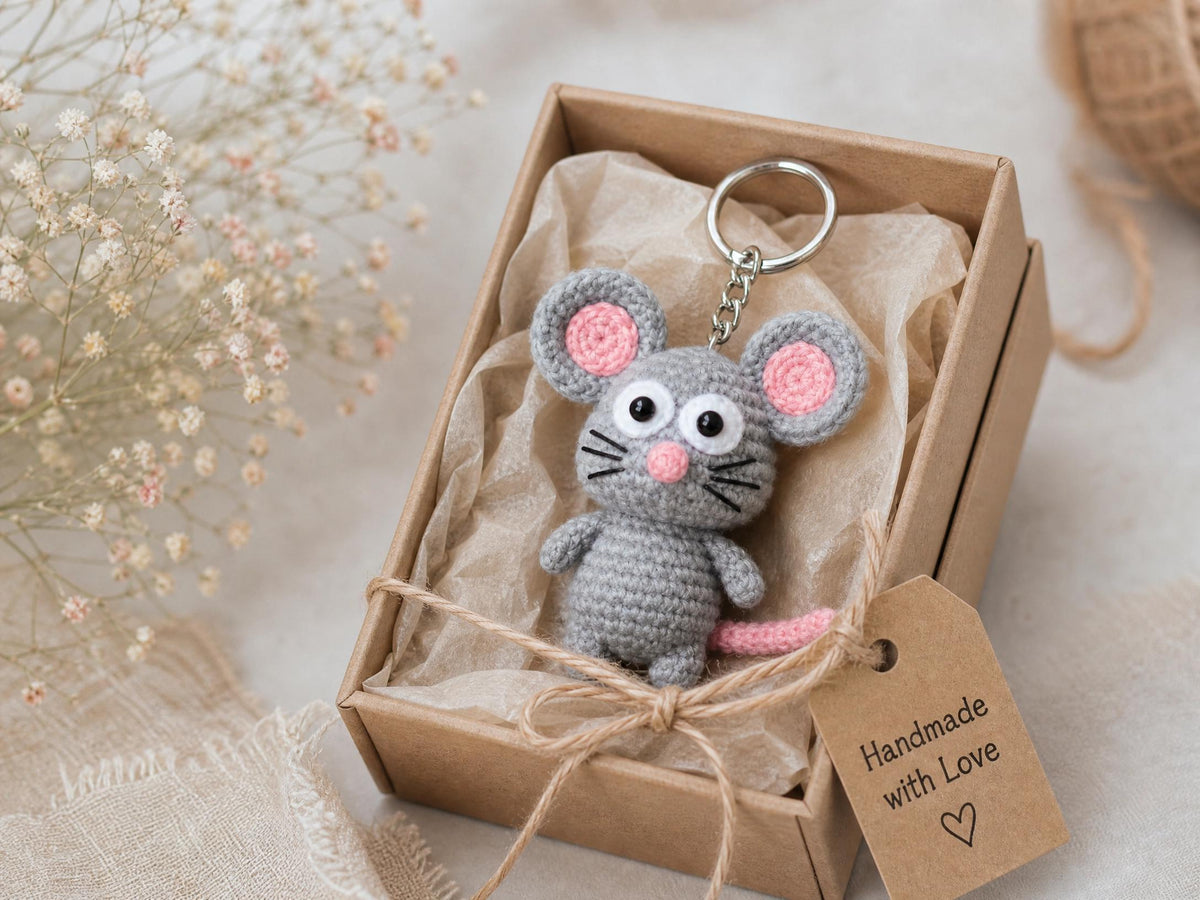 Crochet Mouse Keychain Pattern | Amigurumi Tiny Mouse PDF (Instant Download)