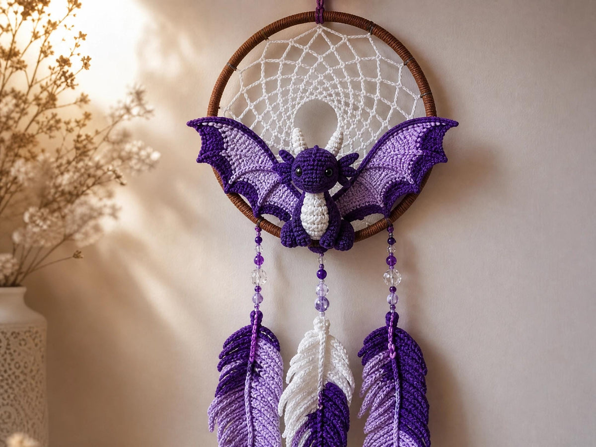 Dragon Dreamcatcher Amigurumi Crochet Pattern | Beginner-Friendly Whimsical Dragon | Digital Download PDF