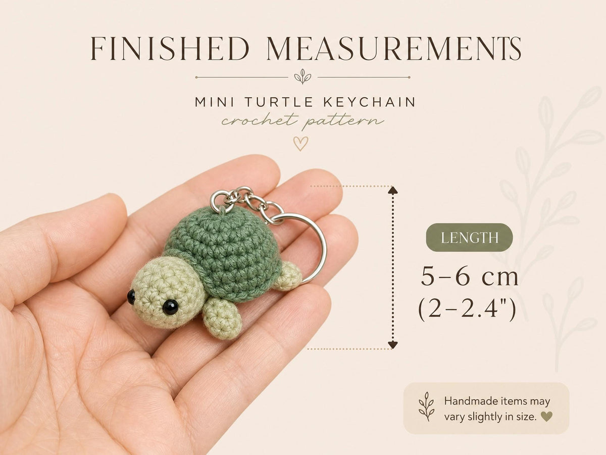 Mini Turtle Keychain Crochet Pattern | Amigurumi Turtle PDF | Beginner Friendly
