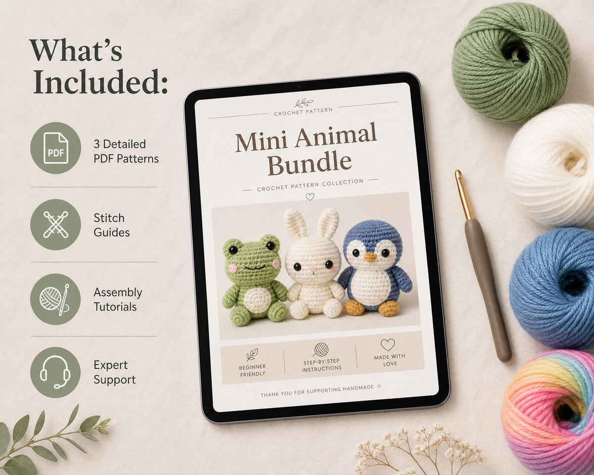 Amigurumi Crochet Pattern Bundle: Dragon, Unicorn, Dinosaur Stuffed Animals (PDF)