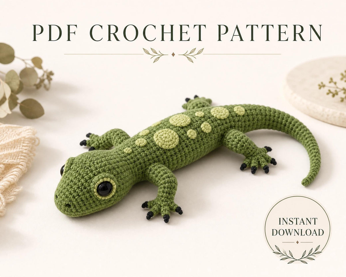 Lizard Amigurumi Crochet Pattern | Intermediate Reptile Toy (PDF Download)