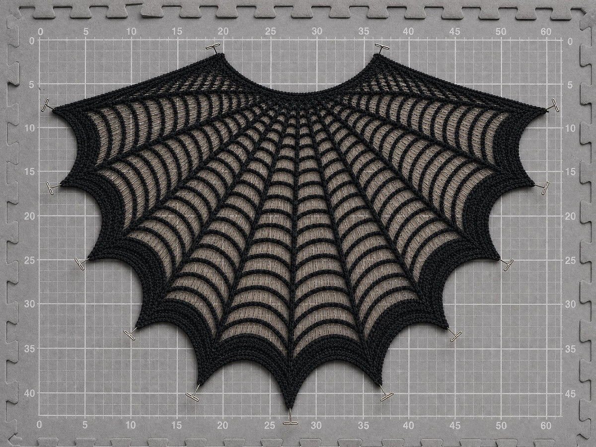 Midnight Web Shawl Crochet Pattern | Gothic Spider Web Lace Wrap (PDF Download)