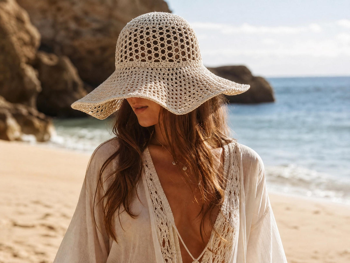 Crochet Sun Hat Pattern | Boho Wide Brim Beach Hat, Beginner DIY (PDF Download)