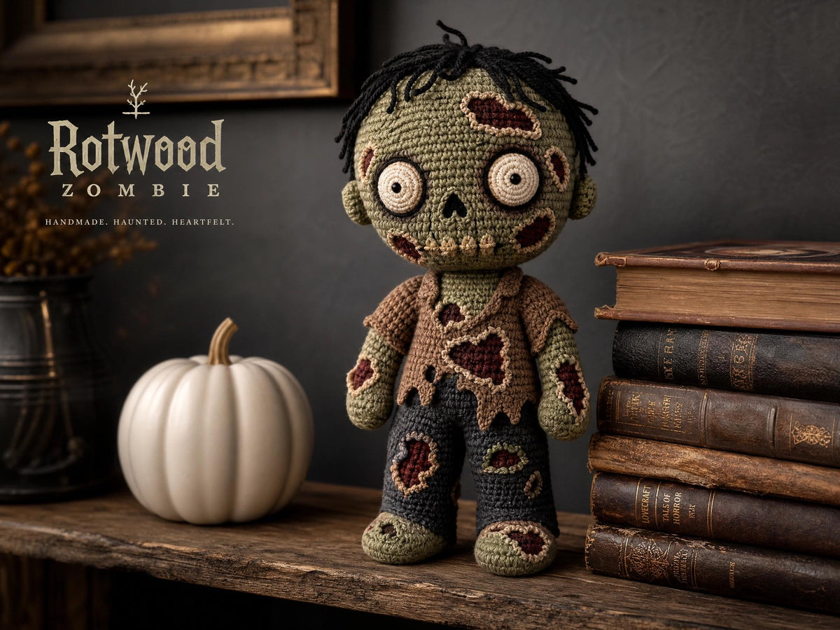 Rotwood Zombie Amigurumi Crochet Pattern, Advanced Halloween Doll PDF, Spooky Art Plushie (Digital Download)
