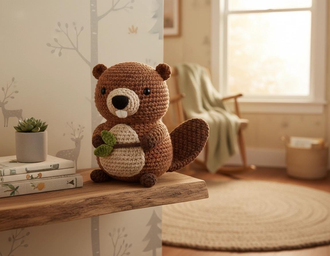 Bramble the Beaver Amigurumi Crochet Pattern PDF | Woodland Stuffed Animal Toy | Intermediate Instant Download
