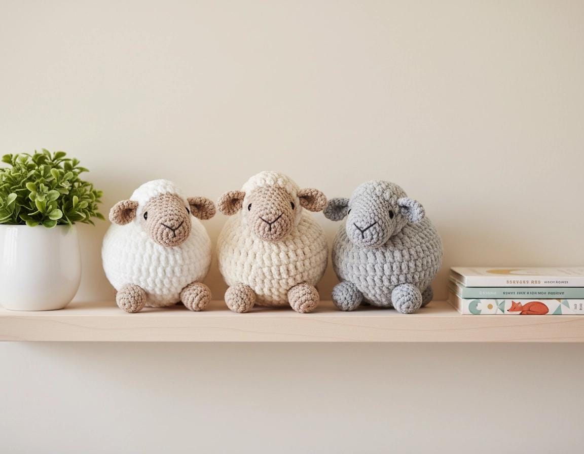 Knitted Sheep Amigurumi Pattern PDF | Beginner Friendly Farm Animal Toy | Step-by-Step Instant Download
