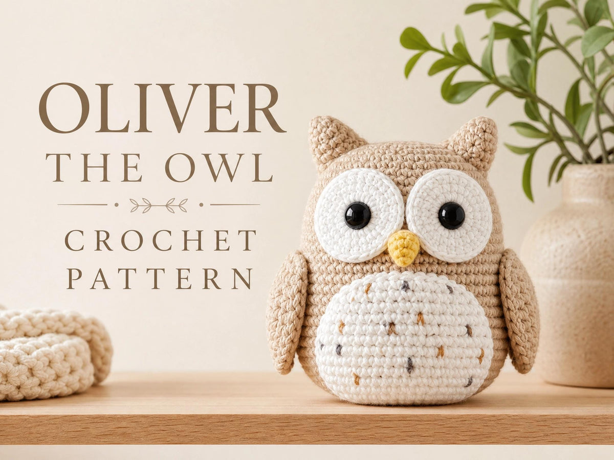 Oliver Owl Amigurumi Crochet Pattern | Woodland Nursery Stuffed Animal (PDF Download)