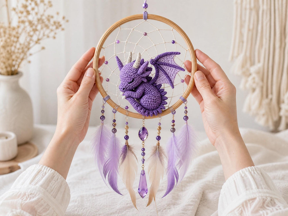 Dragon Dreamcatcher Amigurumi Crochet Pattern | Beginner-Friendly Whimsical Dragon | Digital Download PDF