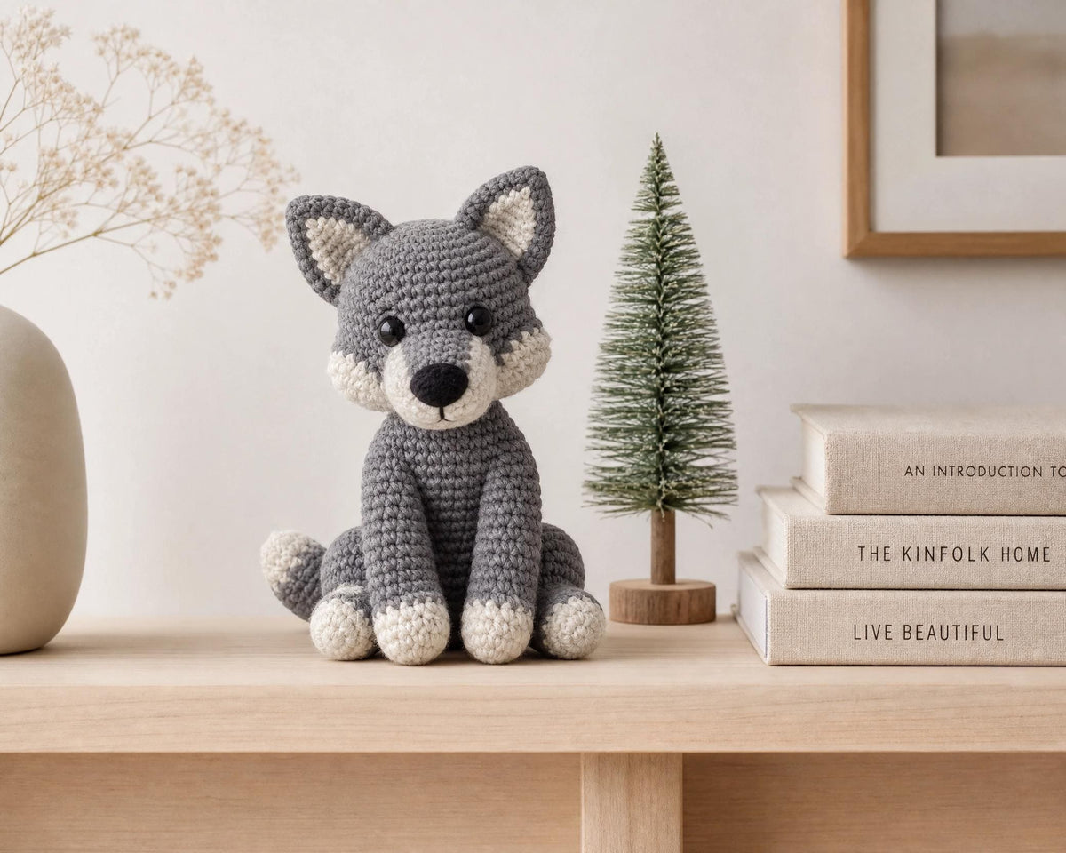 Wolf Cub Amigurumi Crochet Pattern, Beginner Friendly Woodland Animal Plushie PDF, Instant Download