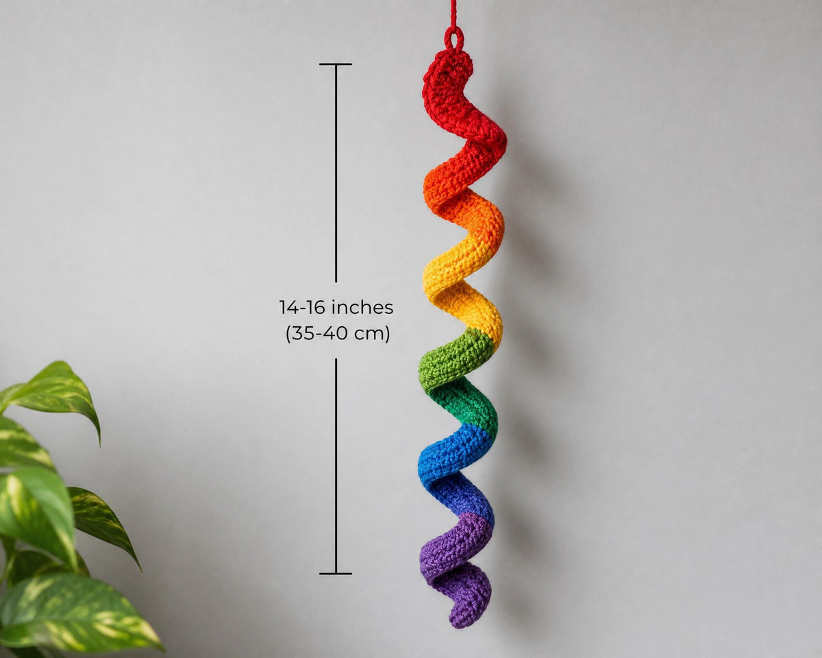 Crochet Pattern Rainbow Wind Spinner, Beginner Friendly Hanging Decor, Instant Download PDF