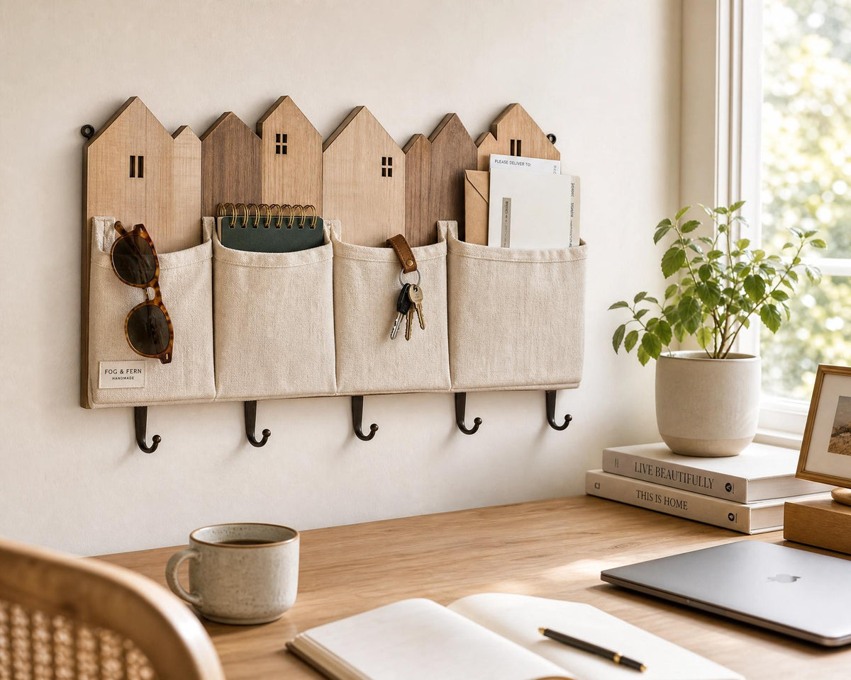 Cottage Row Crochet Wall Organizer Pattern | Village House Pockets (Digital PDF)