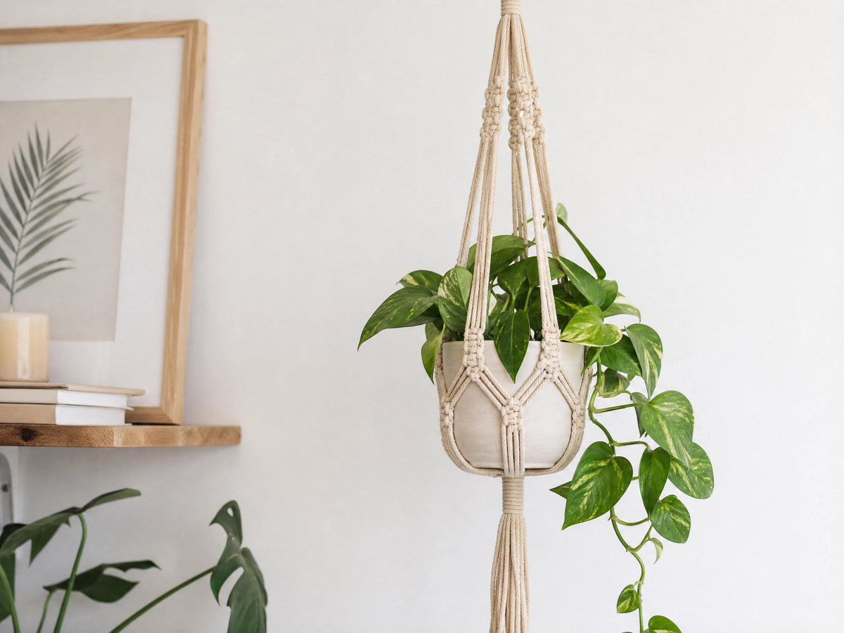 Crochet Plant Hanger Pattern, Macrame Style Boho Decor (PDF Download)