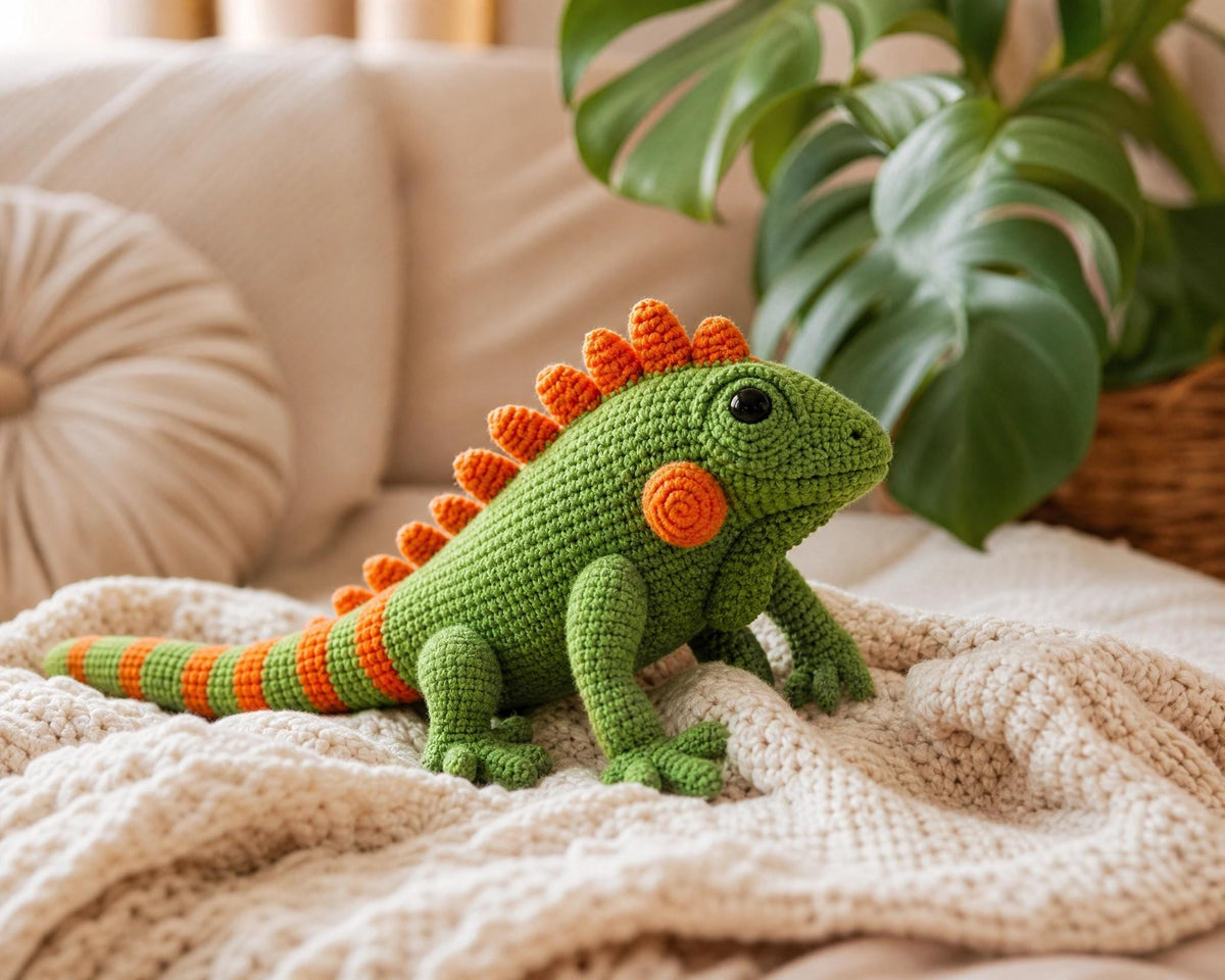 Realistic Iguana Amigurumi Crochet Pattern – Intermediate Animal PDF (Instant Download)