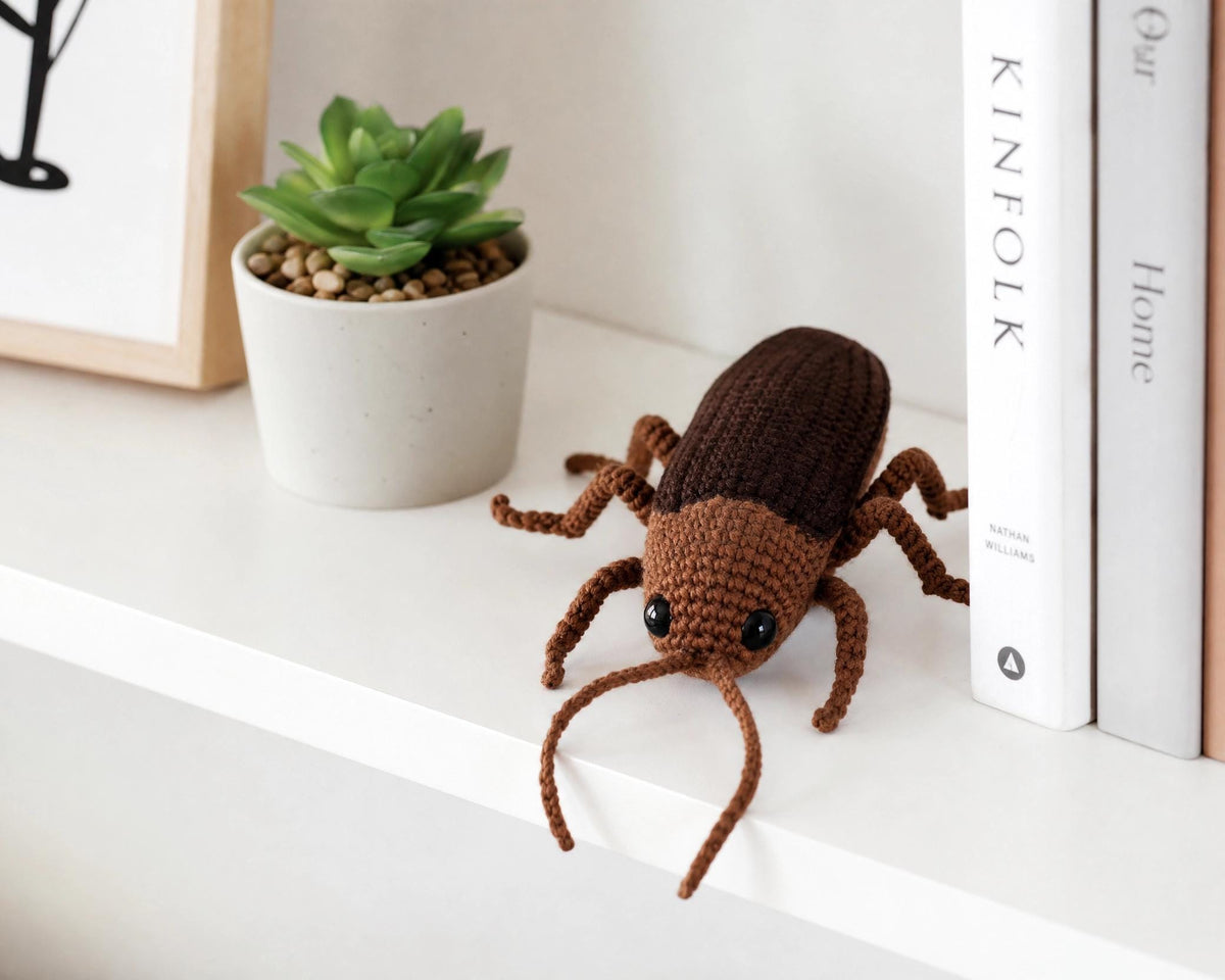 Crochet Cockroach Amigurumi Pattern PDF - Instant Download Realistic Bug Toy