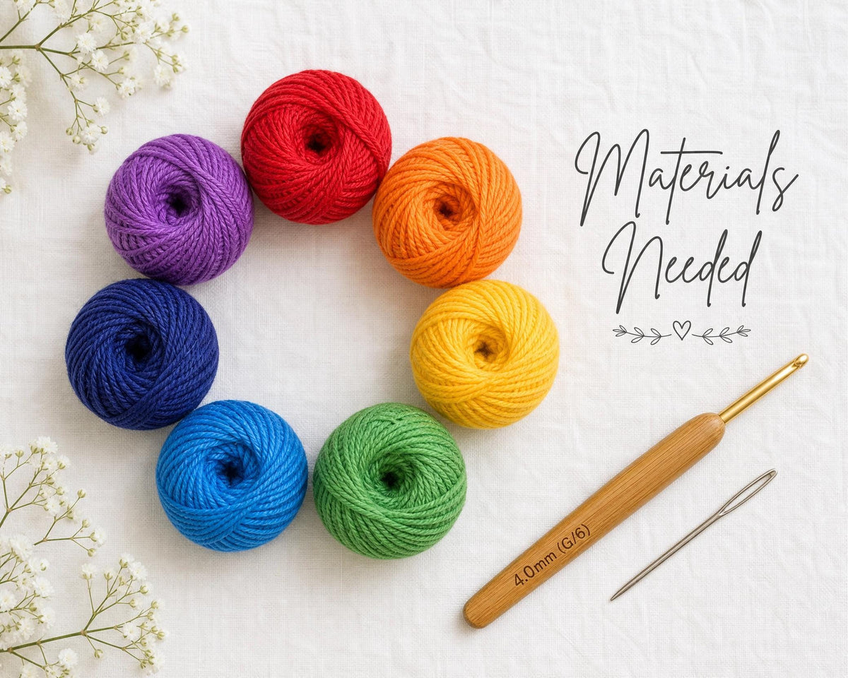 Crochet Pattern Rainbow Wind Spinner, Beginner Friendly Hanging Decor, Instant Download PDF