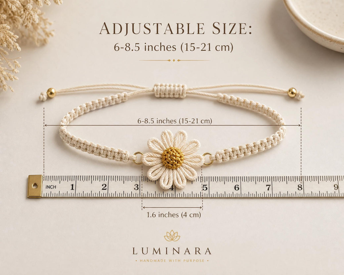 Boho Daisy Macrame Bracelet Pattern, Beginner Flower Jewelry Tutorial (PDF Download)