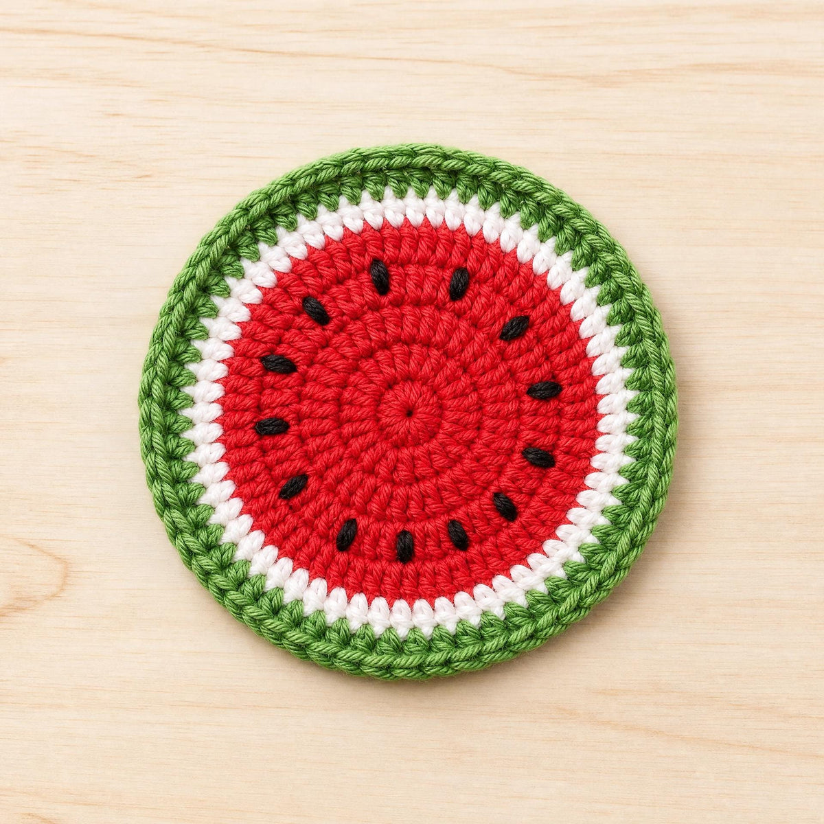 Crochet Fruit Coaster Pattern – Watermelon, Lemon, Lime, Orange, Kiwi (PDF Download)
