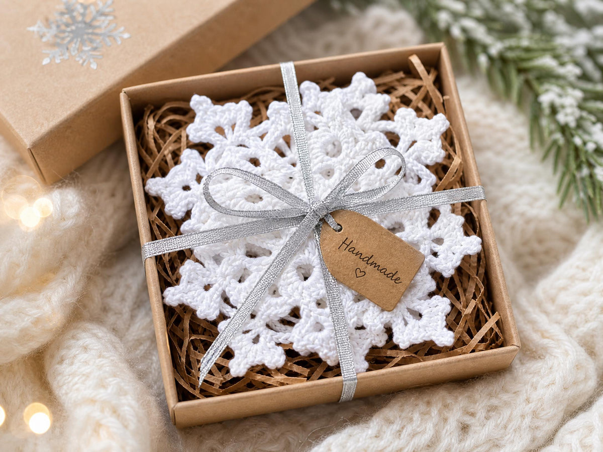 Winter Star Snowflake Crochet Pattern | Beginner Lace Ornament Tutorial (PDF Download)