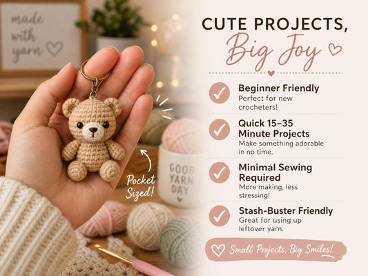 10-in-1 Mini Amigurumi Keychain Crochet Pattern Bundle | Beginner Friendly PDF Download