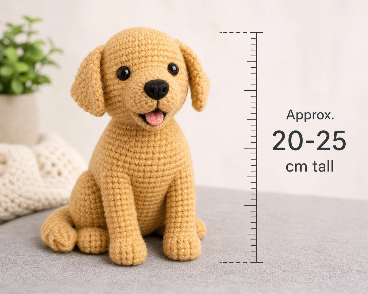 Golden Retriever Amigurumi Crochet Pattern, Intermediate PDF, Realistic Dog Plushie, Instant Download