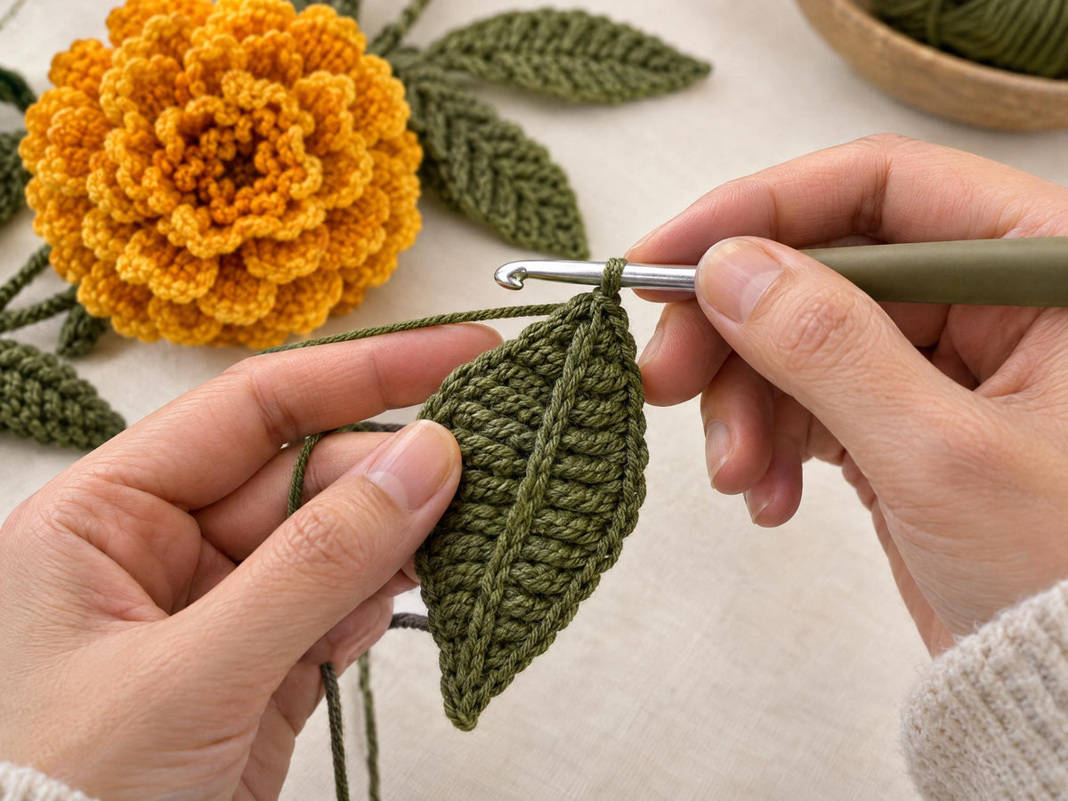 Crochet Marigold Flower Pattern: Dimensional Layered Petal Design (PDF)