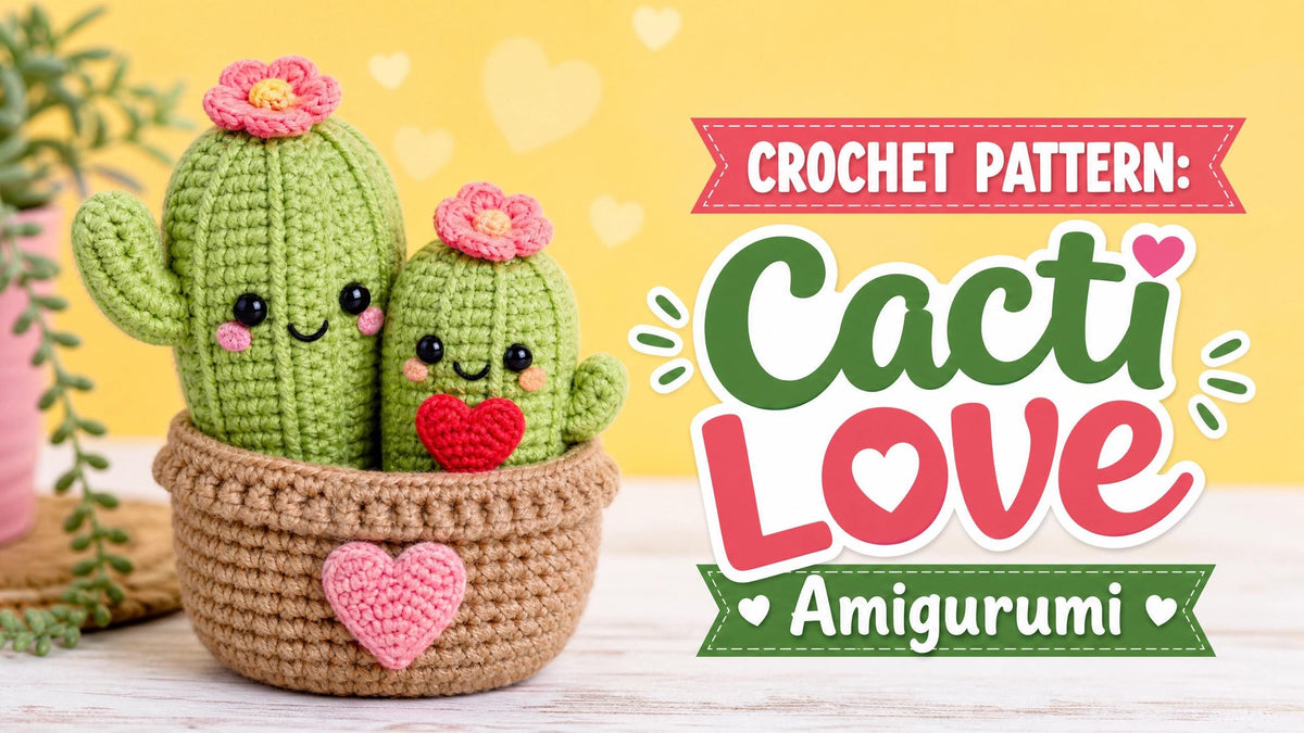 Amigurumi Crochet Pattern – Cacti Couple with Heart (Beginner PDF Download)
