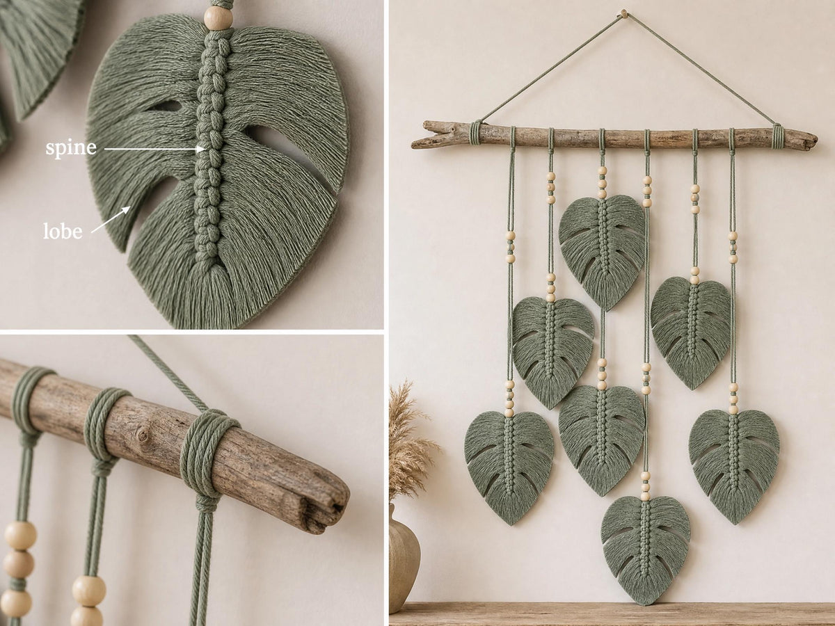 Monstera Leaf Crochet Pattern | Wall Hanging PDF | Beginner Friendly | Boho Decor | Instant Download + VIDEO