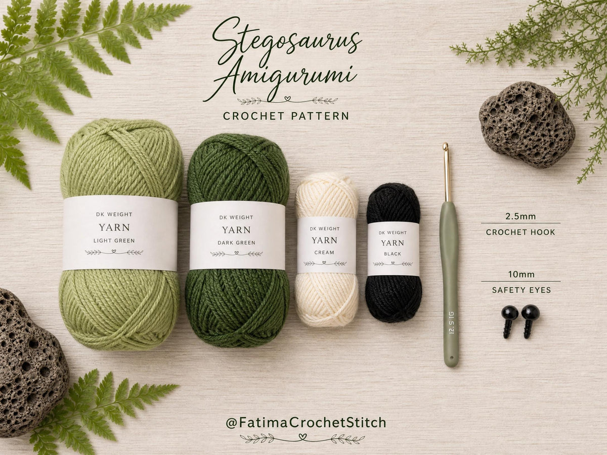 Stegosaurus Amigurumi Crochet Pattern | Herbivore Dinosaur PDF Tutorial