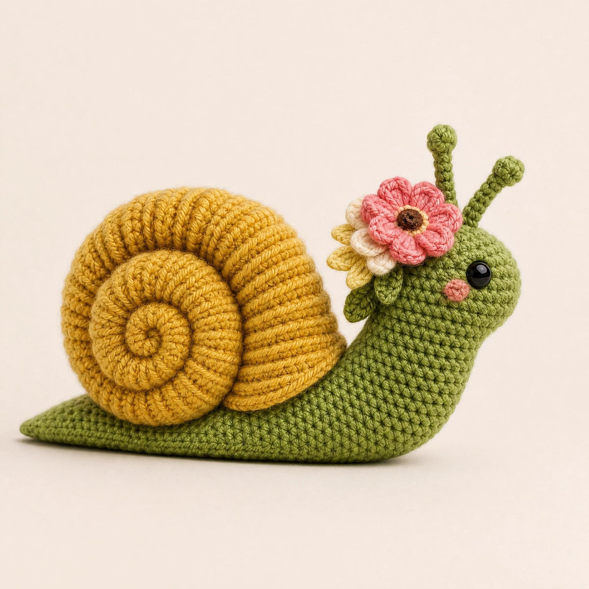 Fiona Flower Snail Amigurumi Crochet Pattern – Beginner Whimsical Garden Toy (PDF Download)