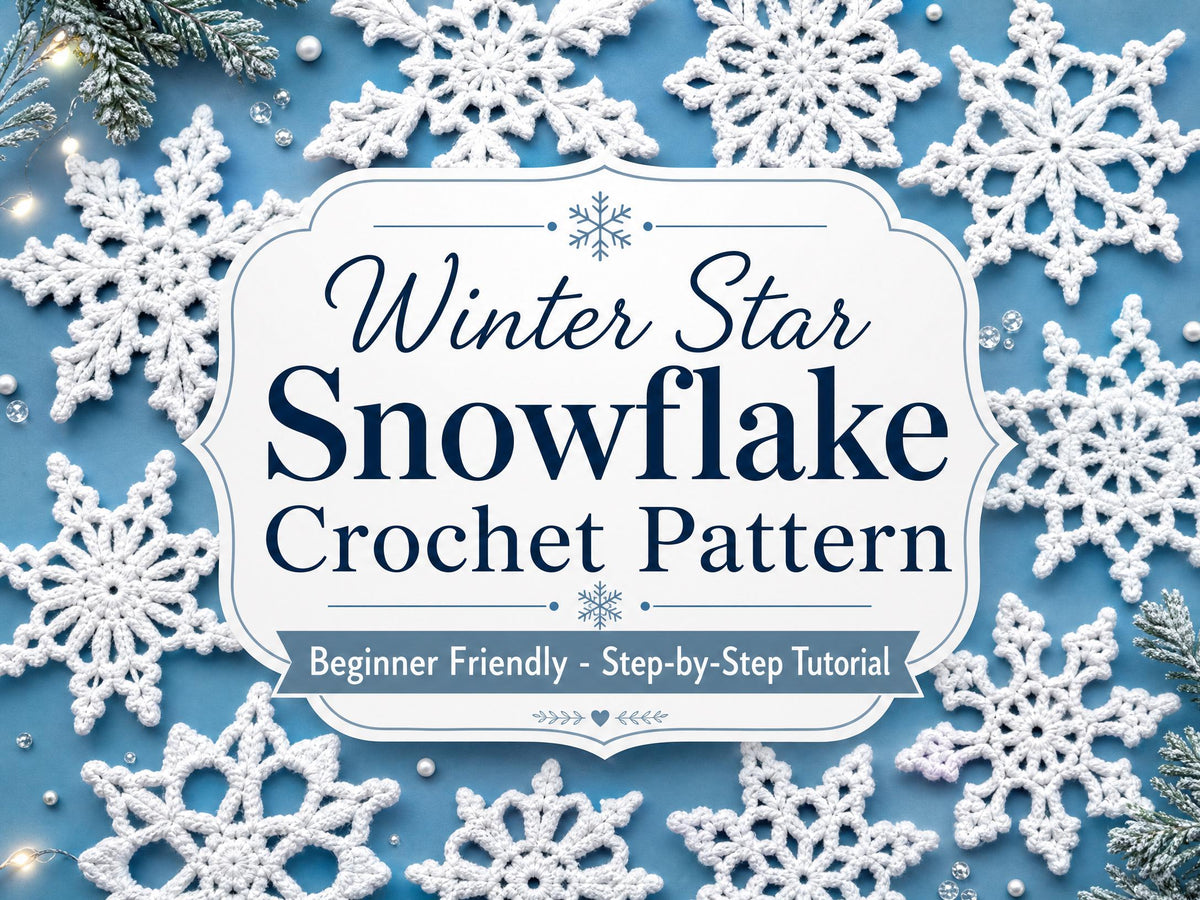 Winter Star Snowflake Crochet Pattern | Beginner Lace Ornament Tutorial (PDF Download)