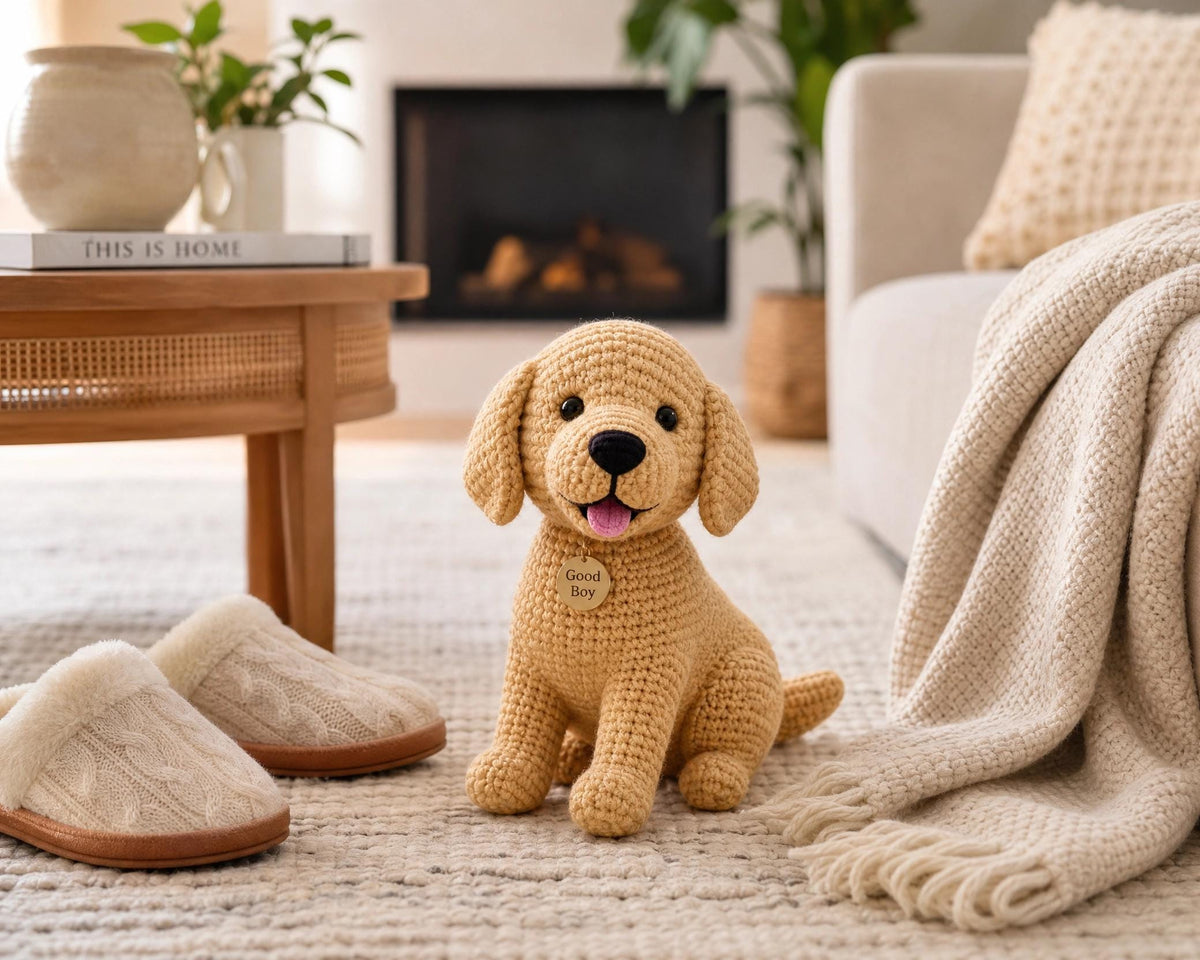 Golden Retriever Amigurumi Crochet Pattern, Intermediate PDF, Realistic Dog Plushie, Instant Download