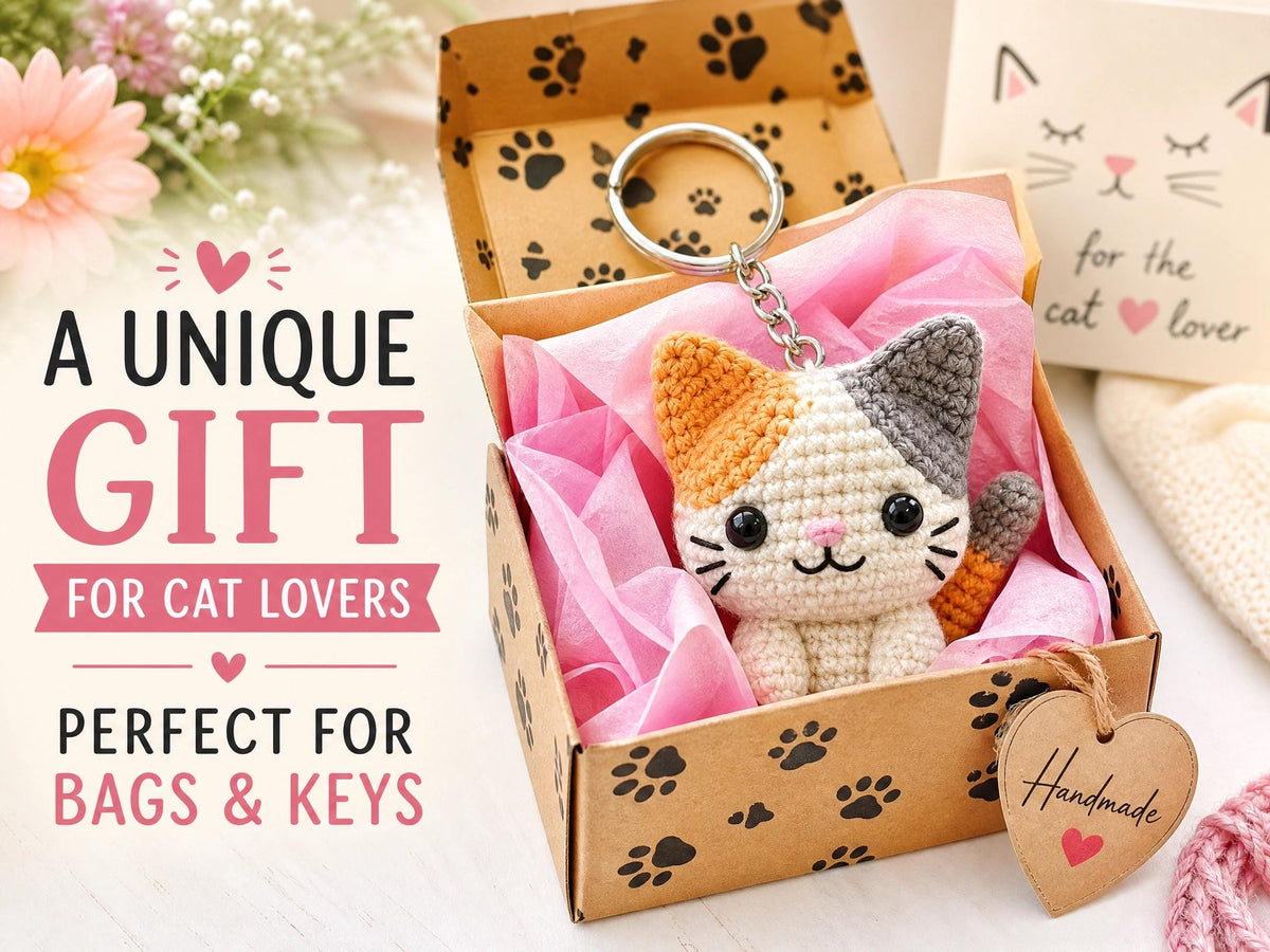 Crochet Orange Cat Keychain Pattern | Beginner Amigurumi PDF Download