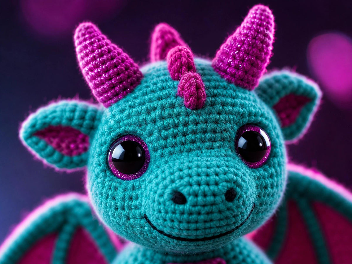 Neon Glow Dragon Crochet Pattern | Ultra-Easy Amigurumi Tutorial (PDF Download)